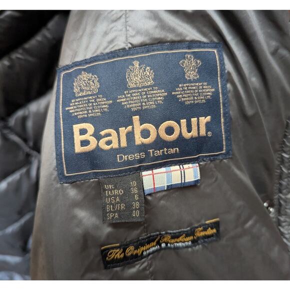 Barbour Berneray Black Quilted Down Puffer Jacket Faux Fur Hood Long Parka Coat - Picture 4 of 5